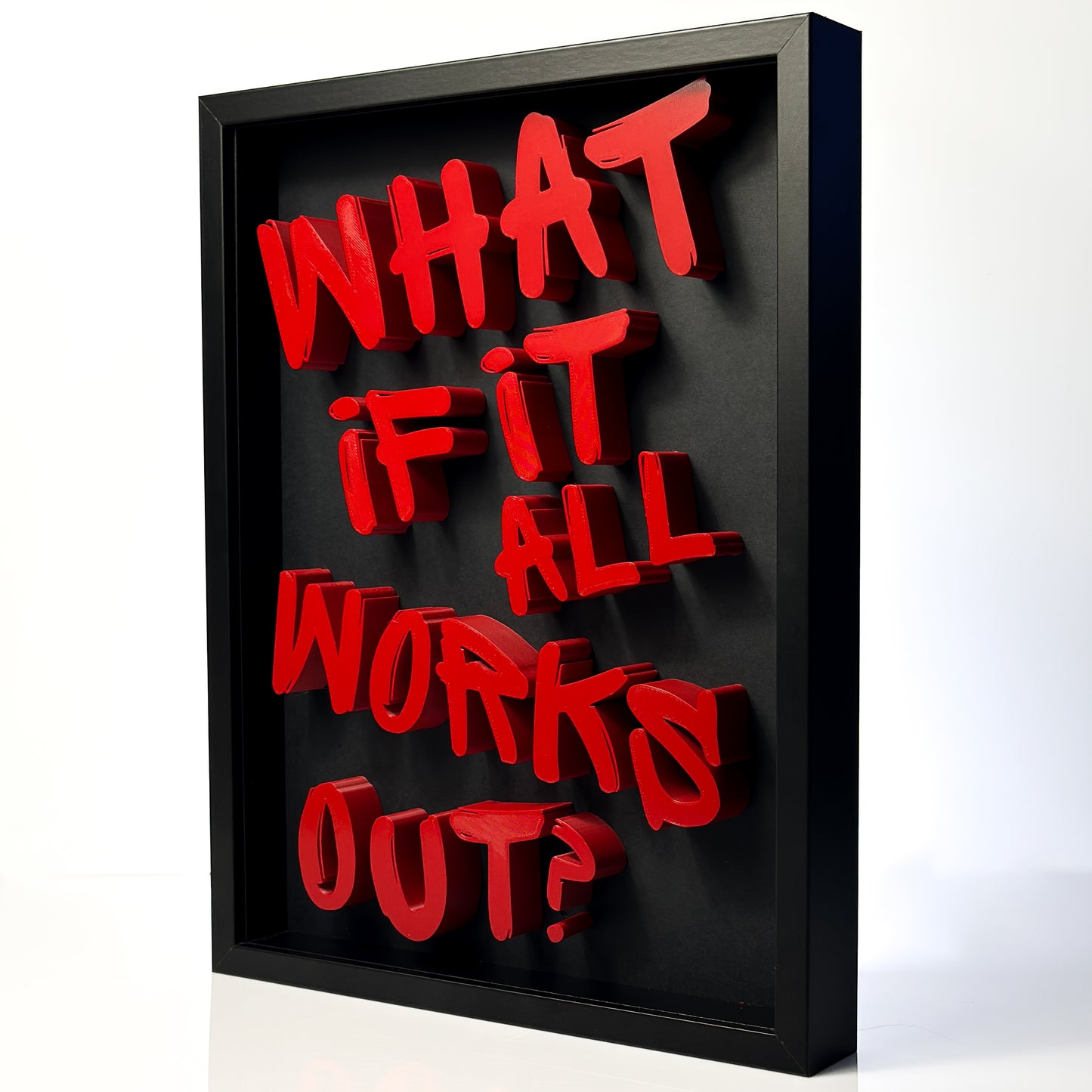 3D Poster What If It All Works Out Typography Poster
