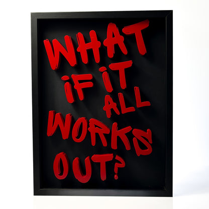 3D Poster What If It All Works Out Typography Poster