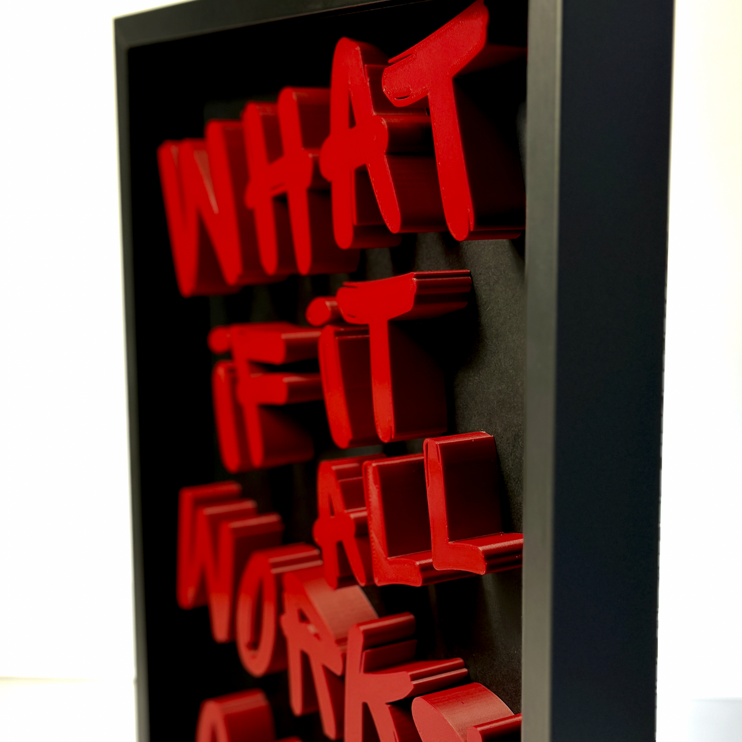 3D Poster What If It All Works Out Typography Poster