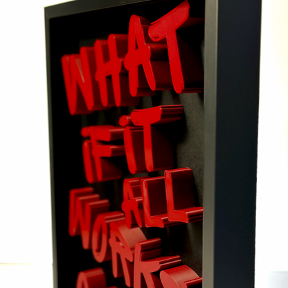 3D Poster What If It All Works Out Typography Poster